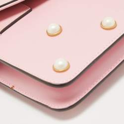Pre Owned Gucci Pink Leather Mini Pearl Queen Margaret Broadway Shoulder Bag