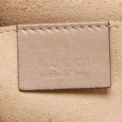 Gucci Beige Matelassé Leather Small GG Marmont Camera Shoulder Bag