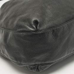 مملوكة مسبقًا Gucci Black Leather and Crocodile Medium G Wave Hobo