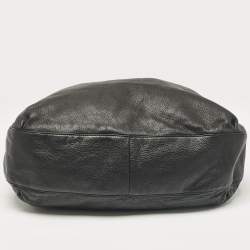 مملوكة مسبقًا Gucci Black Leather and Crocodile Medium G Wave Hobo