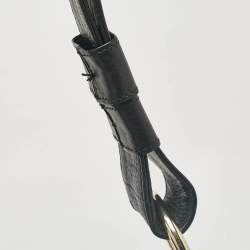 مملوكة مسبقًا Gucci Black Leather and Crocodile Medium G Wave Hobo