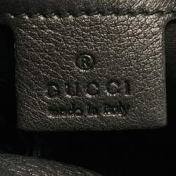 مملوكة مسبقًا Gucci Black Leather and Crocodile Medium G Wave Hobo