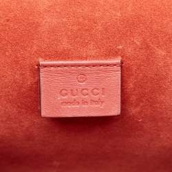 Pre Owned Gucci Red/Beige GG Supreme Canvas and Suede Small Dionysus Shoulder Bag