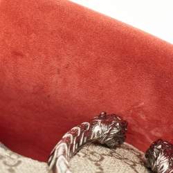 Pre Owned Gucci Red/Beige GG Supreme Canvas and Suede Small Dionysus Shoulder Bag