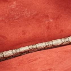 Pre Owned Gucci Red/Beige GG Supreme Canvas and Suede Small Dionysus Shoulder Bag