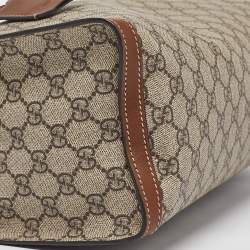 Pre Owned Gucci Brown/Beige GG Supreme Canvas Medium Padlock Shoulder Bag