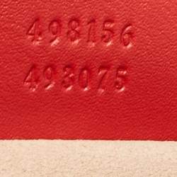 Gucci Red/Beige GG Supreme Canvas Apple Print Small Padlock Shoulder Bag