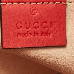 Gucci Red/Beige GG Supreme Canvas Apple Print Small Padlock Shoulder Bag