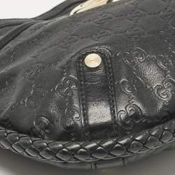 مملوكة مسبقًا Gucci Black Guccissima Leather Britt Shoulder Bag