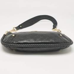 مملوكة مسبقًا Gucci Black Guccissima Leather Britt Shoulder Bag