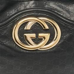 مملوكة مسبقًا Gucci Black Guccissima Leather Britt Shoulder Bag
