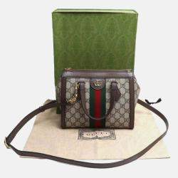 Gucci Brown Beige/Ebony Ophidia GG Small Tote Bag