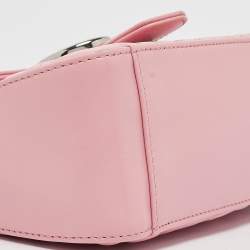 Gucci Pink Matelassé Leather Mini GG Marmont Top Handle Bag