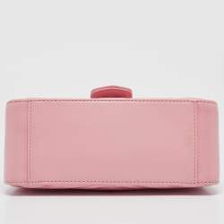 Gucci Pink Matelassé Leather Mini GG Marmont Top Handle Bag