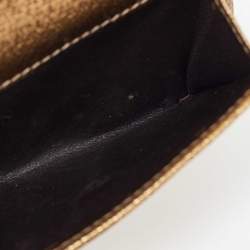 Gucci Beige/Gold GG Canvas and Leather Compact Wallet