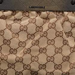 Gucci Beige GG Canvas Wooden Handle Satchel