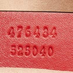 Gucci Red Matelassé Leather Mini GG Marmont Belt Bag