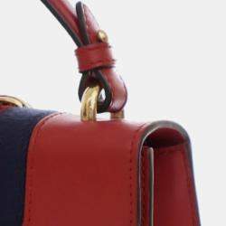 Gucci Red Calf Leather Mini Sylvie Satchel Bag