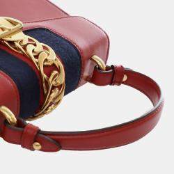 Gucci Red Calf Leather Mini Sylvie Satchel Bag