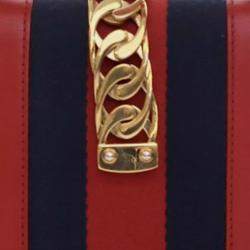 Gucci Red Calf Leather Mini Sylvie Satchel Bag