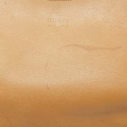 Gucci Beige Leather Bamboo Handle Hobo