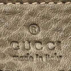 Gucci Grey Leather Medium New Bamboo Top Handle Bag