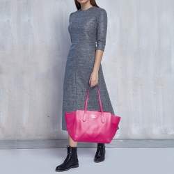 Pre Owned Gucci Fuchsia Leather Small Swing Tote