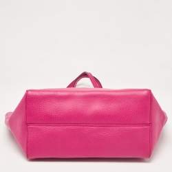 Pre Owned Gucci Fuchsia Leather Small Swing Tote