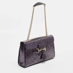 Gucci Purple Guccissima Patent Leather Medium Emily Shoulder Bag