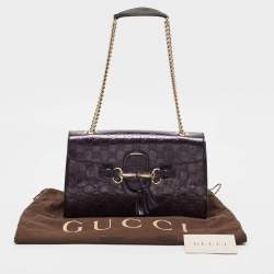 Gucci Purple Guccissima Patent Leather Medium Emily Shoulder Bag