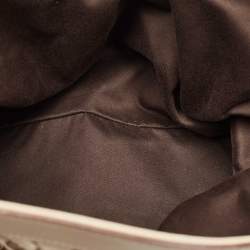 Pre Owned Gucci Beige Canvas Leather Tote