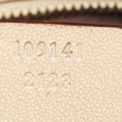 Pre Owned Gucci Beige Canvas Leather Tote