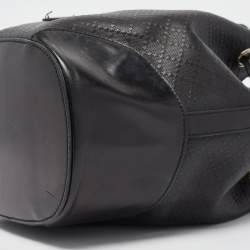 Pre Owned Gucci Black Diamante Leather Hilary Bucket Bag