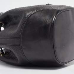 Pre Owned Gucci Black Diamante Leather Hilary Bucket Bag