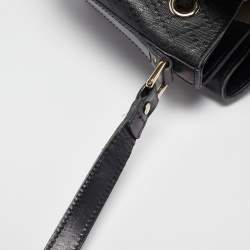 Pre Owned Gucci Black Diamante Leather Hilary Bucket Bag