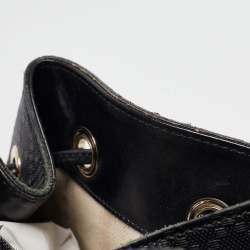 Pre Owned Gucci Black Diamante Leather Hilary Bucket Bag