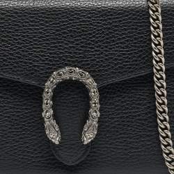 Gucci Black Leather Leather Dionysus Wallet On Chain