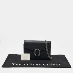 Gucci Black Leather Leather Dionysus Wallet On Chain