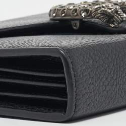 Gucci Black Leather Leather Dionysus Wallet On Chain