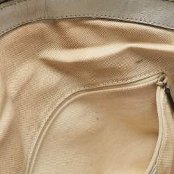 Pre Owned Gucci Silver Guccissima Leather Sukey Satchel