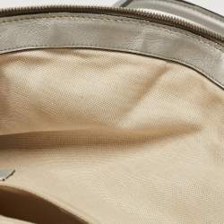 Pre Owned Gucci Silver Guccissima Leather Sukey Satchel