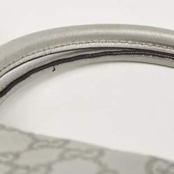 Pre Owned Gucci Silver Guccissima Leather Sukey Satchel