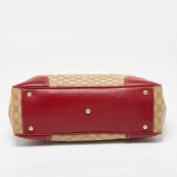 Gucci Beige/Red GG Canvas and Leather Princy Tote