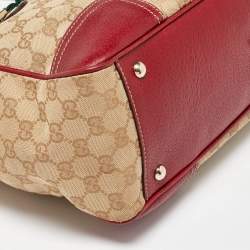 Gucci Beige/Red GG Canvas and Leather Princy Tote