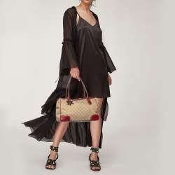 Gucci Beige/Red GG Canvas and Leather Princy Tote