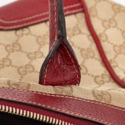 Gucci Beige/Red GG Canvas and Leather Princy Tote