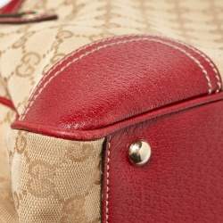 Gucci Beige/Red GG Canvas and Leather Princy Tote