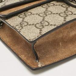 Pre Owned Gucci Beige Coated Canvas and Suede Super Mini Dionysus Crossbody Bag