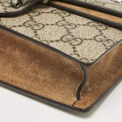 Pre Owned Gucci Beige Coated Canvas and Suede Super Mini Dionysus Crossbody Bag