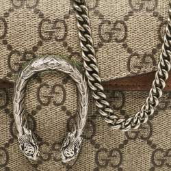 Pre Owned Gucci Beige Coated Canvas and Suede Super Mini Dionysus Crossbody Bag
